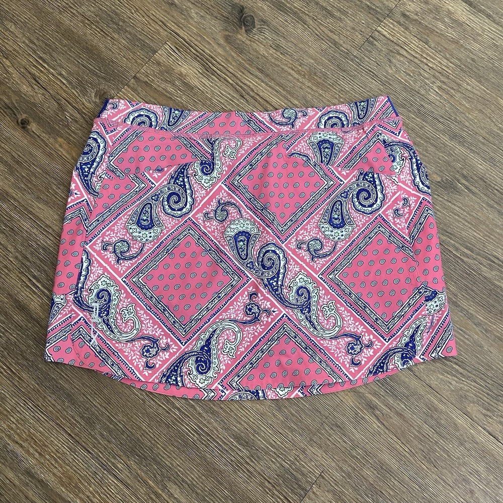 Women Ralph Lauren RLX Pink Paisley Golf Tennis Skirt Skort Size Small‎ S